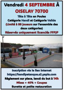 Rétrospective Prestige Handipétanque à Oiselay (70)